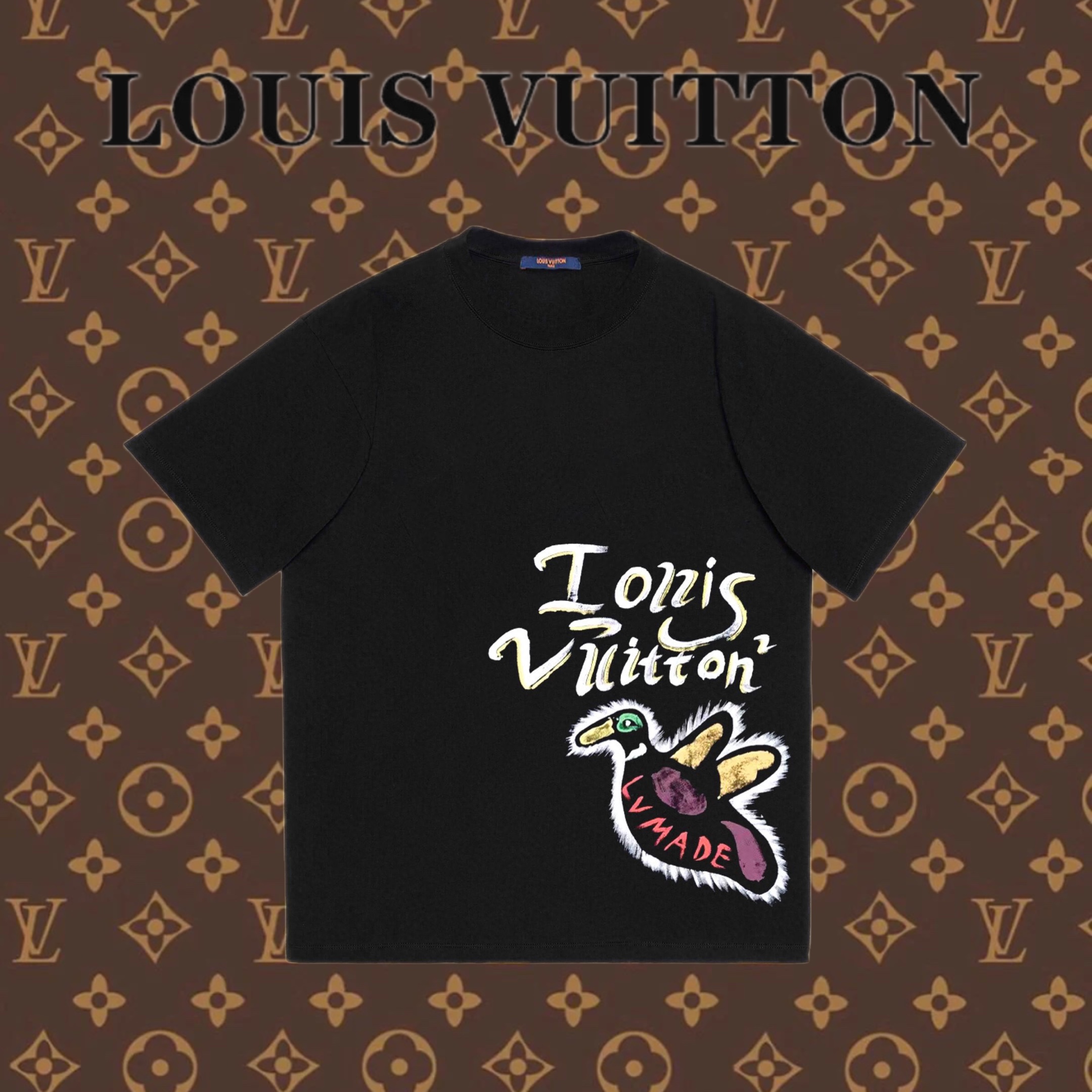 Louis Vuitton Vendita
 Abbigliamento T-Shirt Stampa Unisex Cotone pettinato Maniche corte