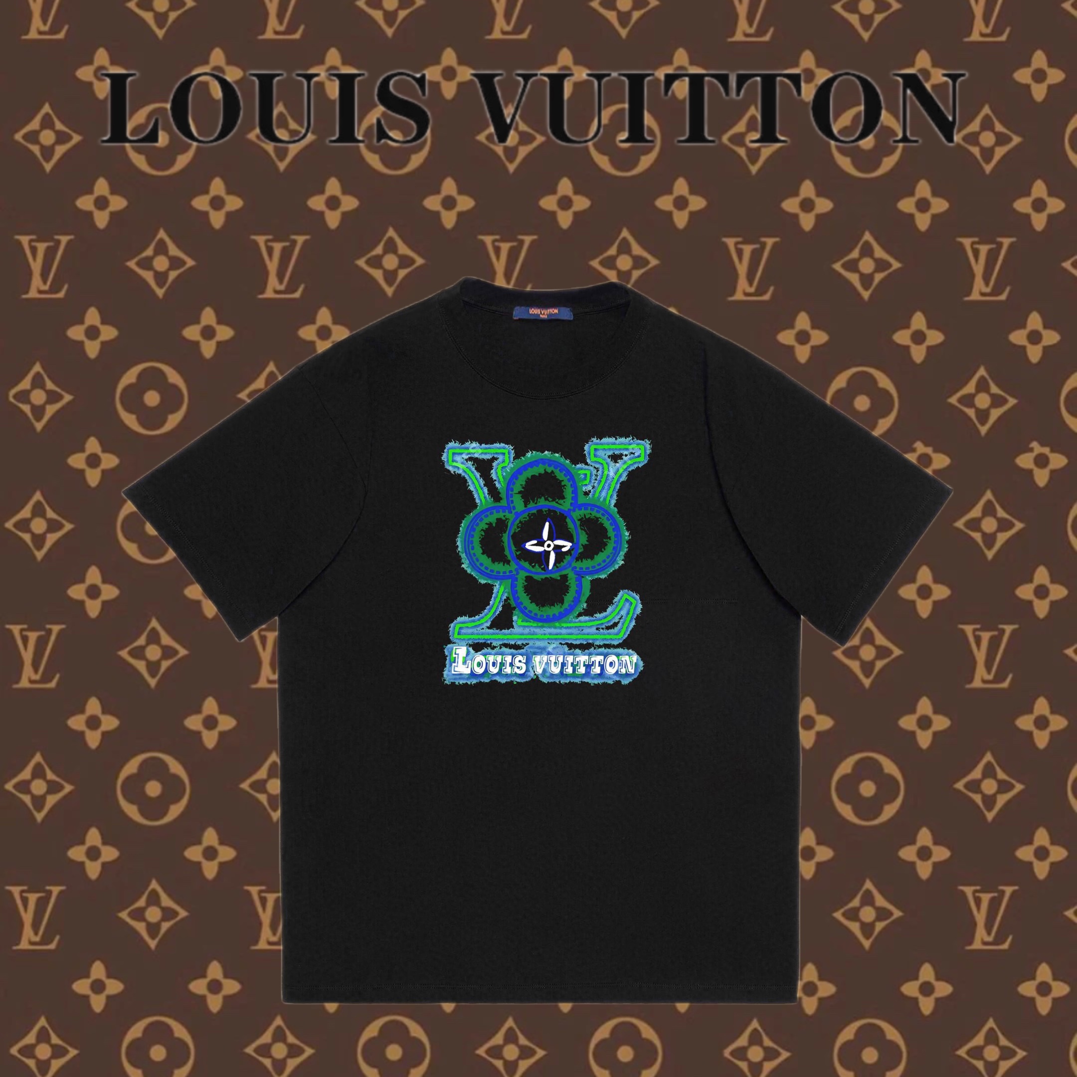 Louis Vuitton Abbigliamento T-Shirt Stampa Unisex Cotone pettinato Maniche corte