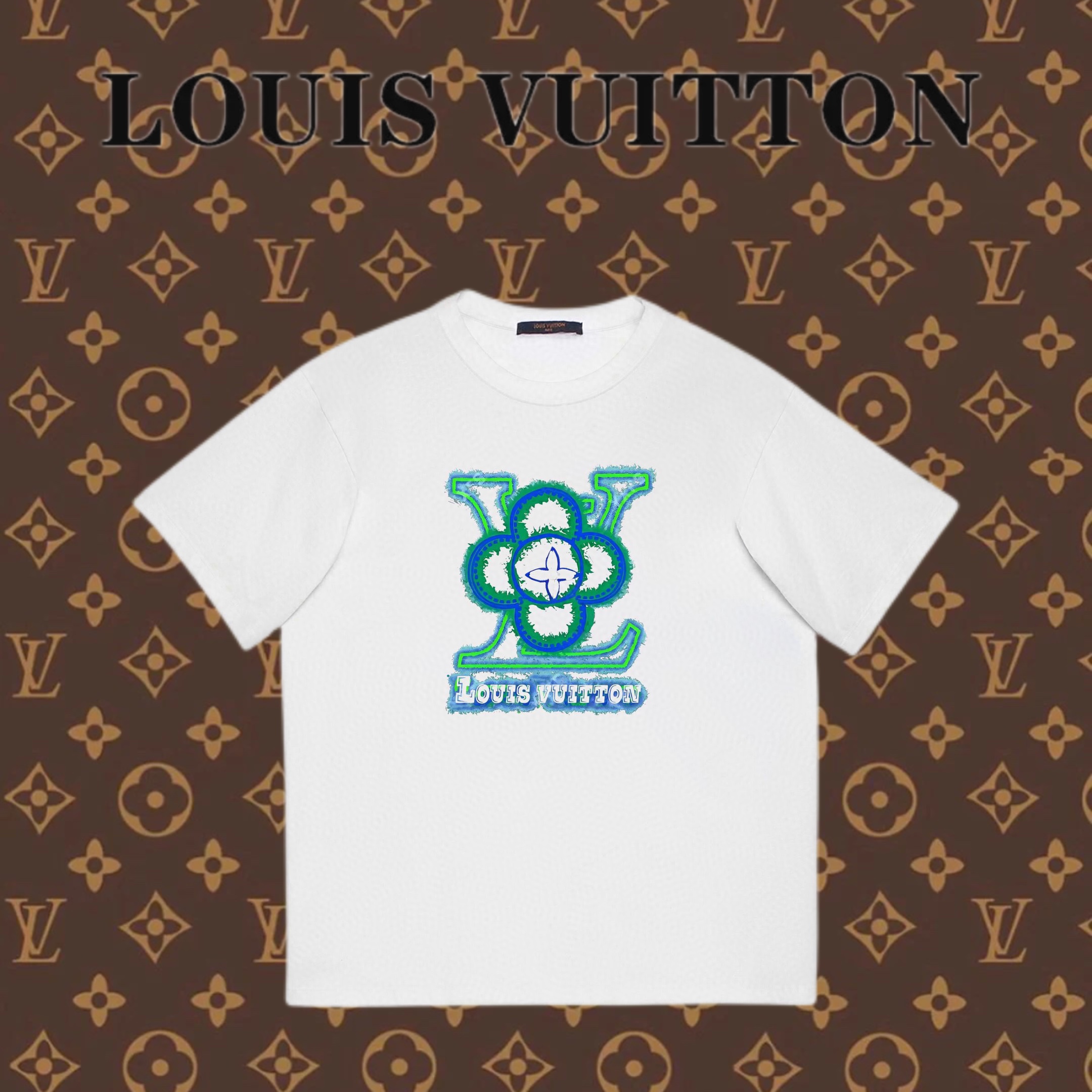 Louis Vuitton Abbigliamento T-Shirt Stampa Unisex Cotone pettinato Maniche corte