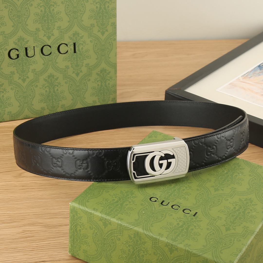 Gucci古奇3.8宽精品不锈钢钢扣