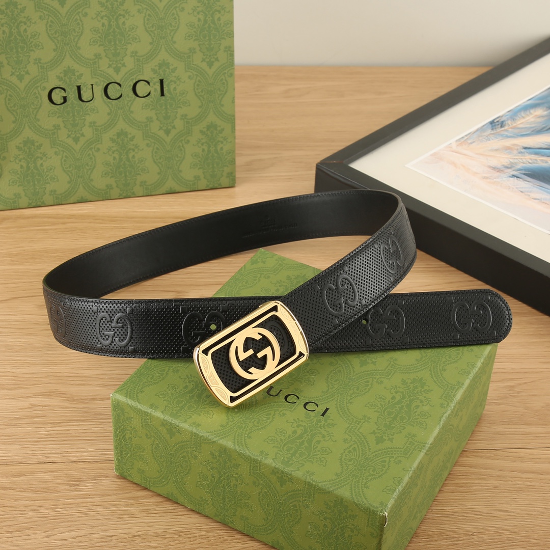 Gucci古奇3.8宽精品不锈钢钢扣