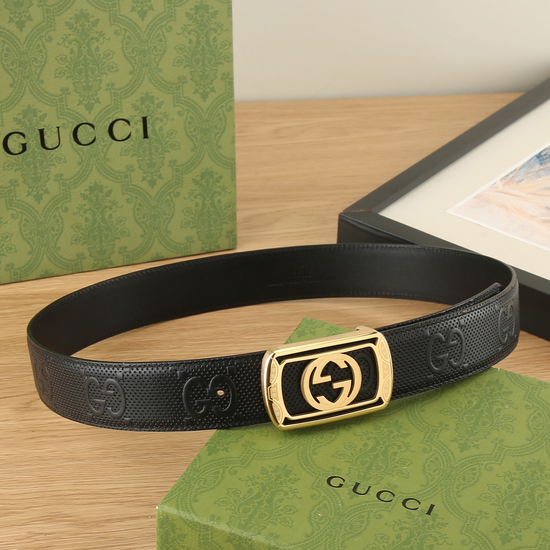 Gucci古奇3.8宽精品不锈钢钢扣