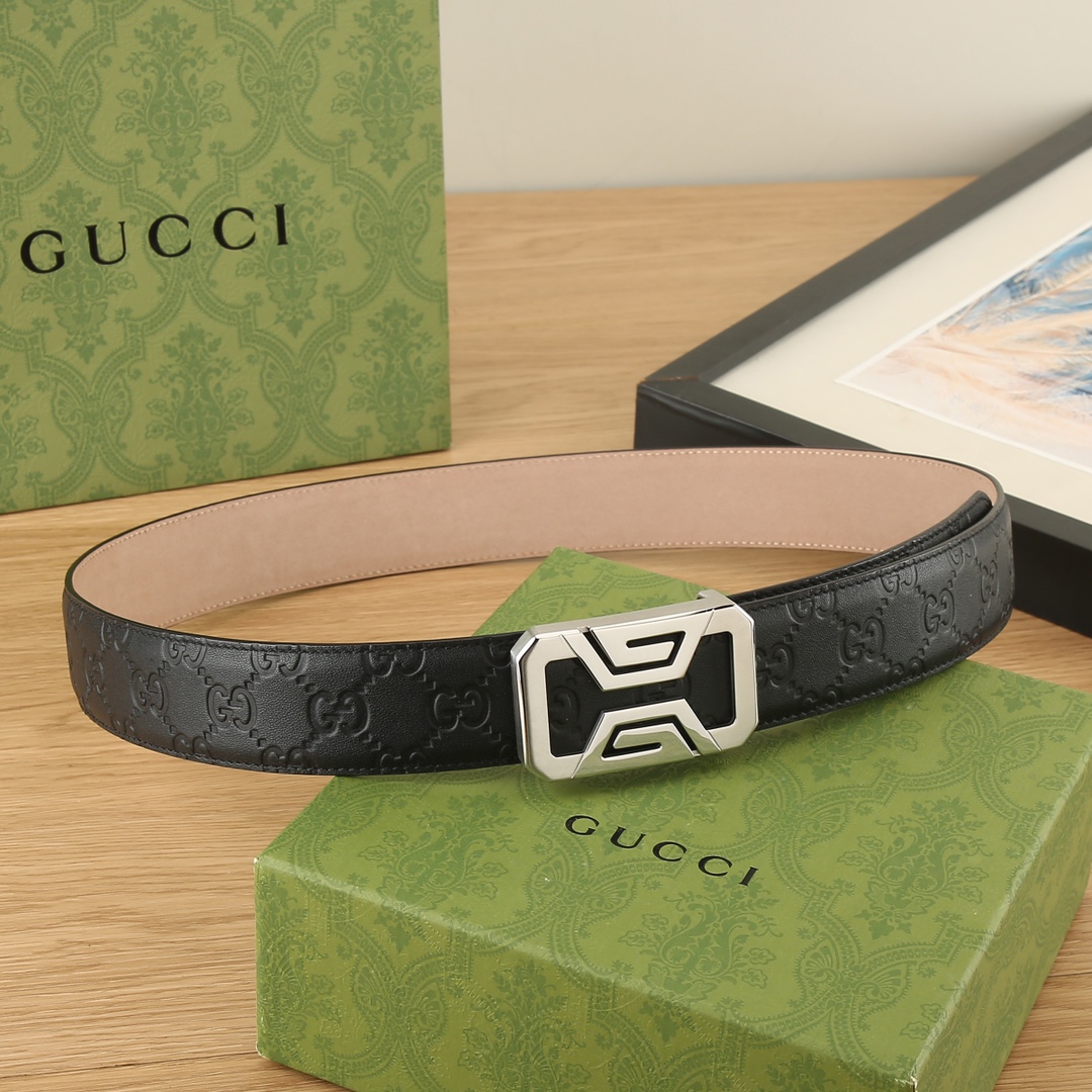 Gucci古奇3.8宽精品不锈钢钢扣