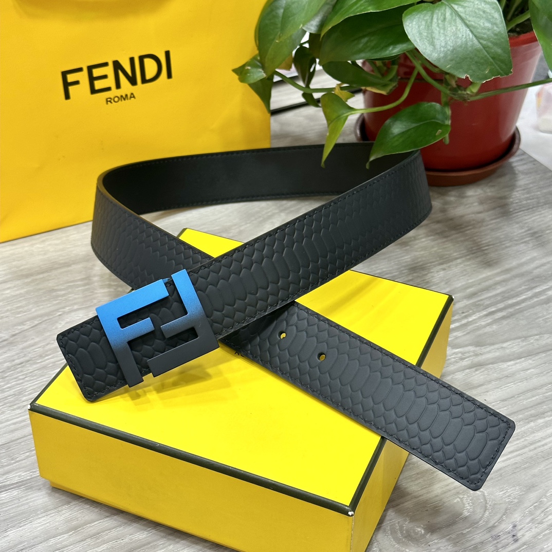 FENDl芬迪宽40MM双面原版小牛