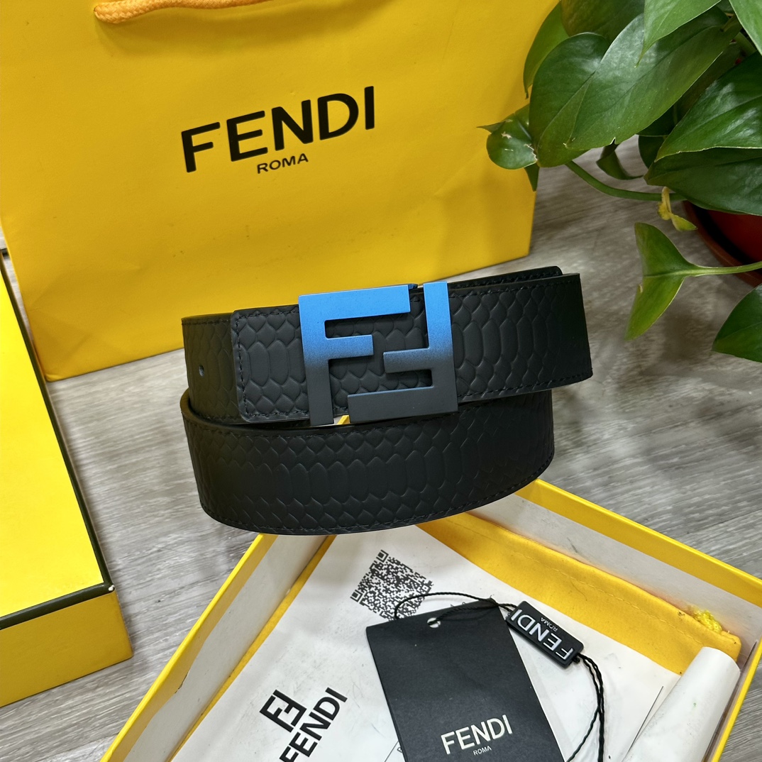 FENDl芬迪宽40MM双面原版小牛