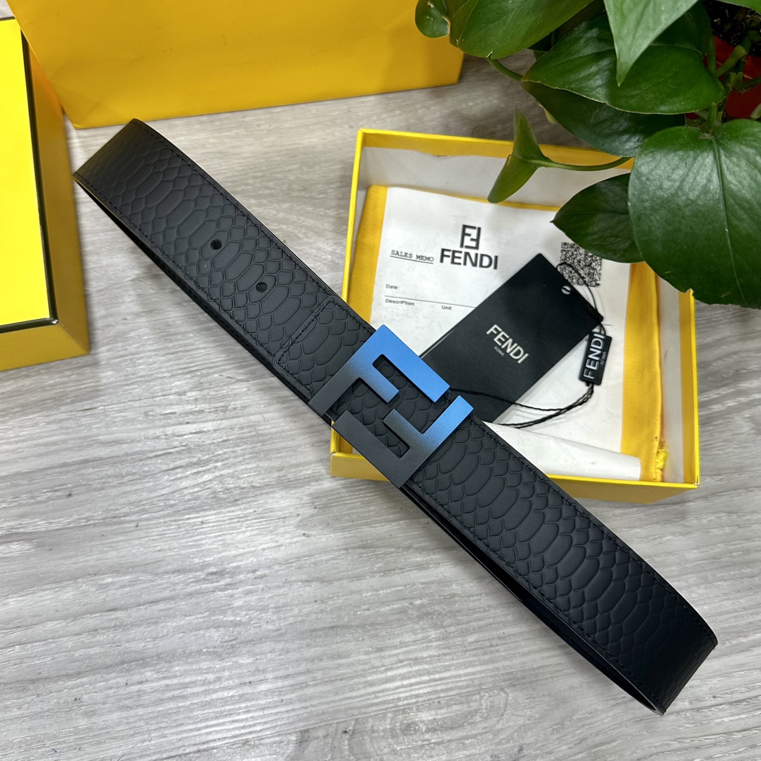 FENDl芬迪宽40MM双面原版小牛