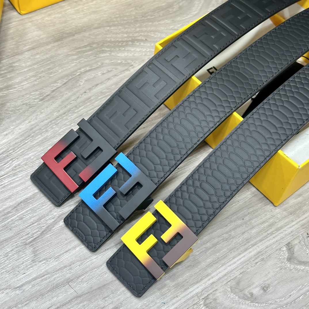 FENDl芬迪宽40MM双面原版小牛
