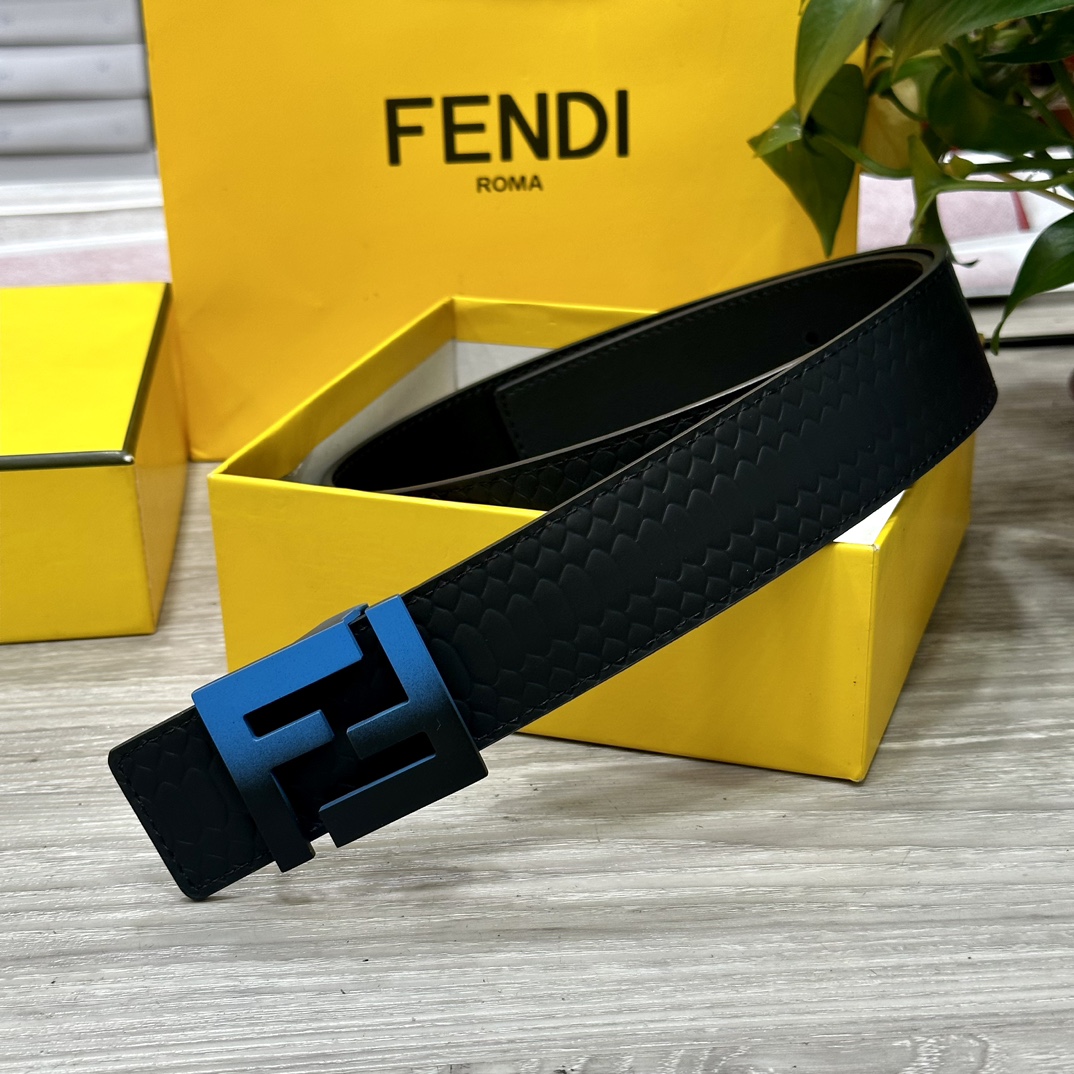 FENDl芬迪宽40MM双面原版小牛