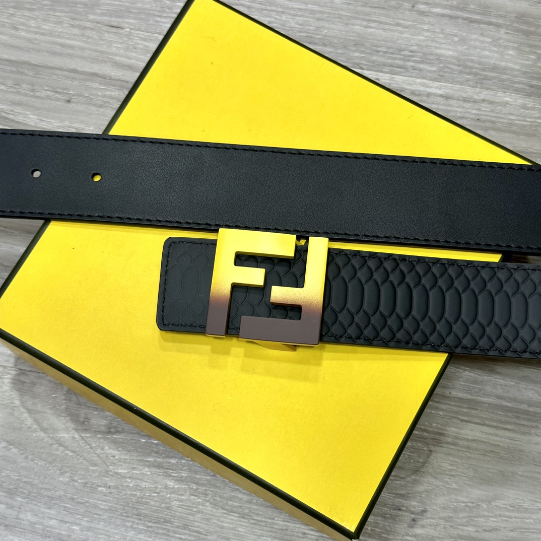 FENDl芬迪宽40MM双面原版小牛