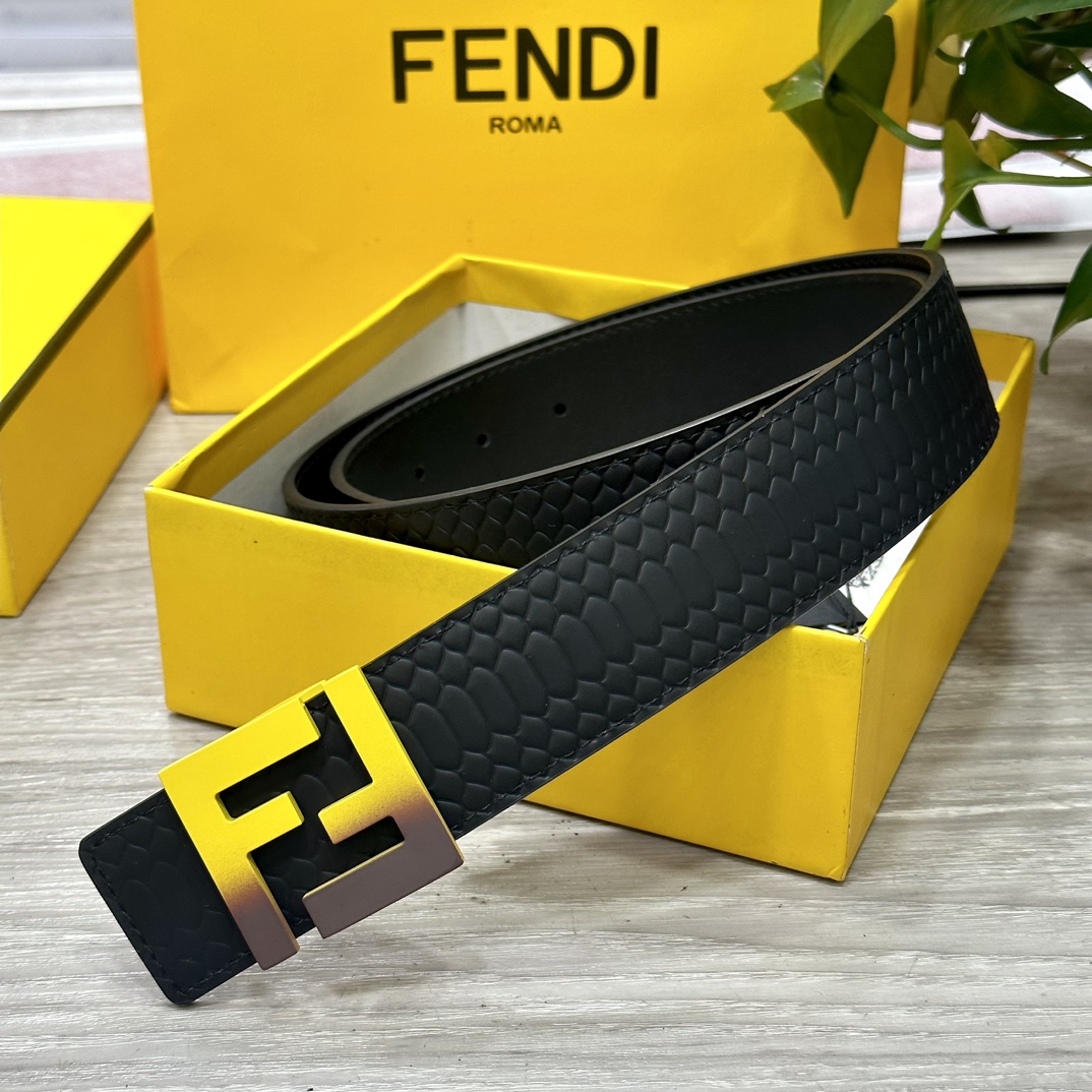 FENDl芬迪宽40MM双面原版小牛