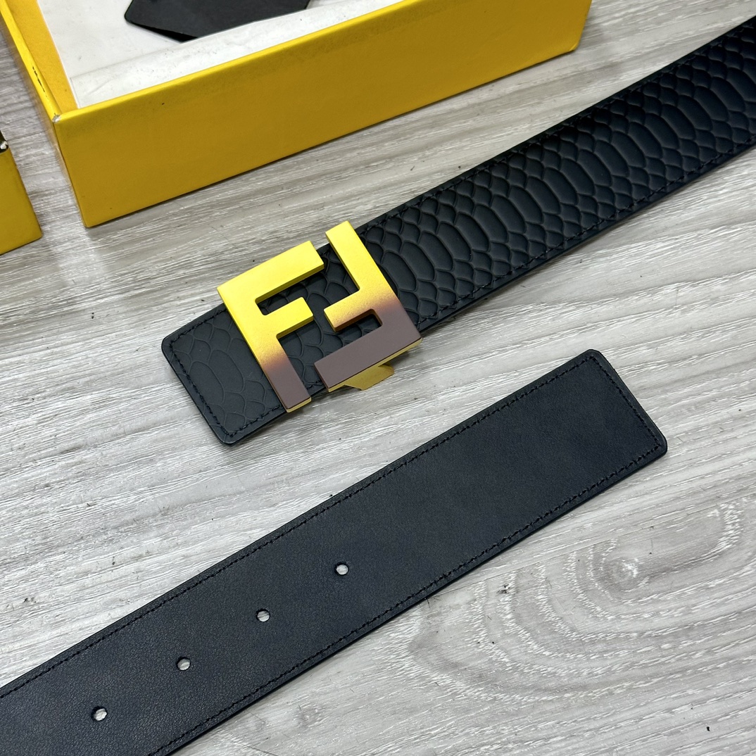 FENDl芬迪宽40MM双面原版小牛