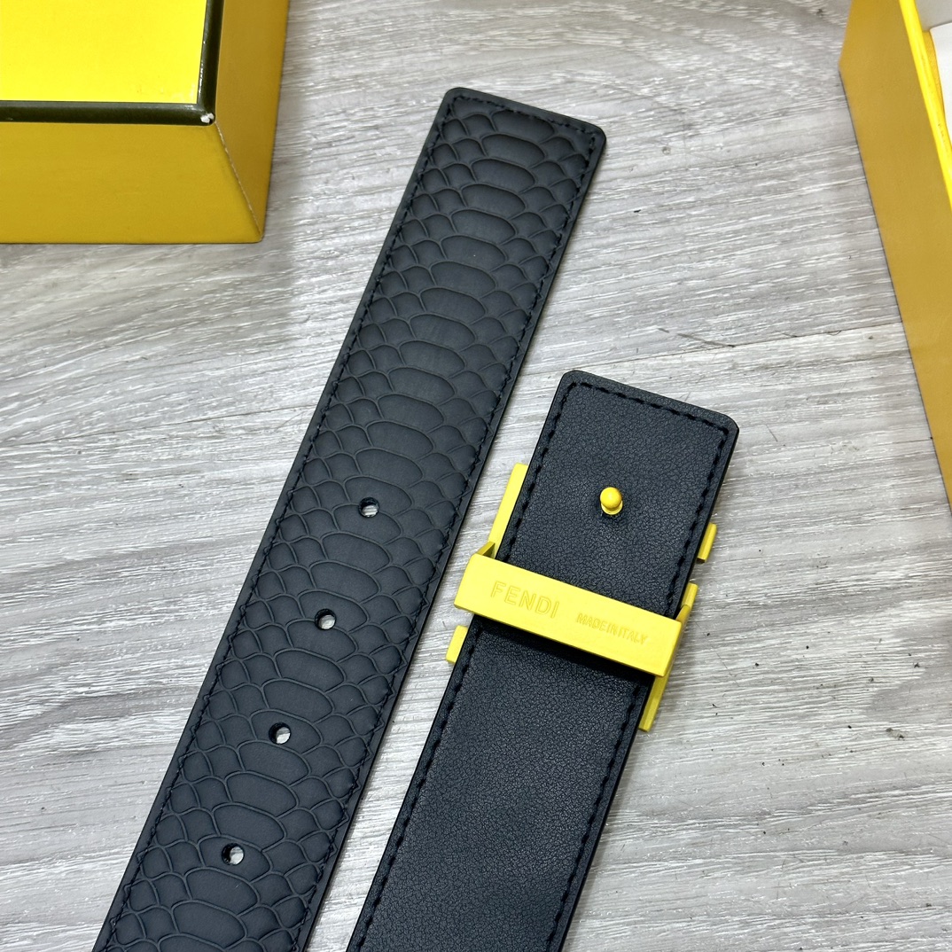 FENDl芬迪宽40MM双面原版小牛