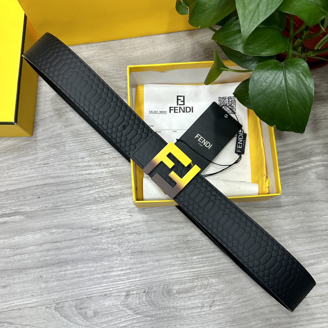 FENDl芬迪宽40MM双面原版小牛