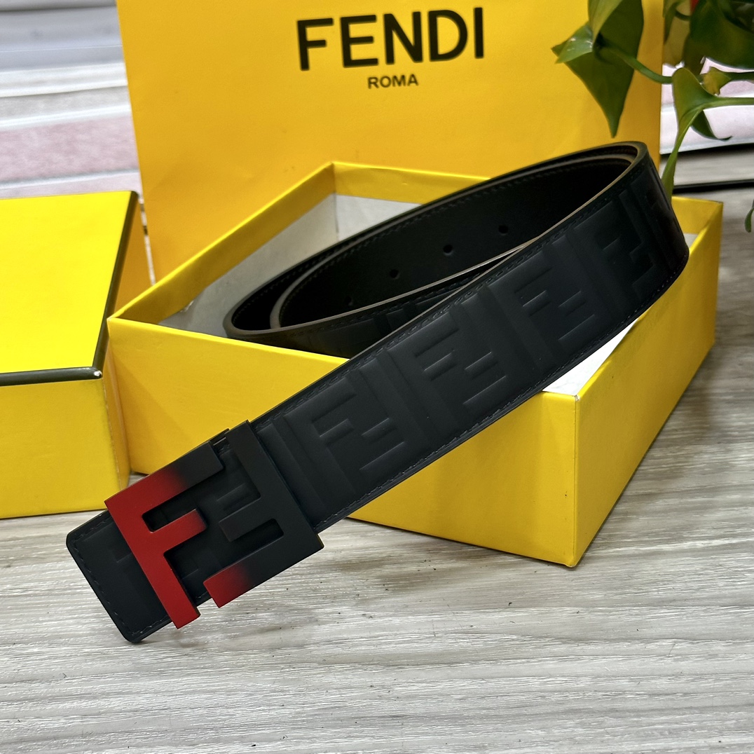 FENDl芬迪宽40MM双面原版小牛