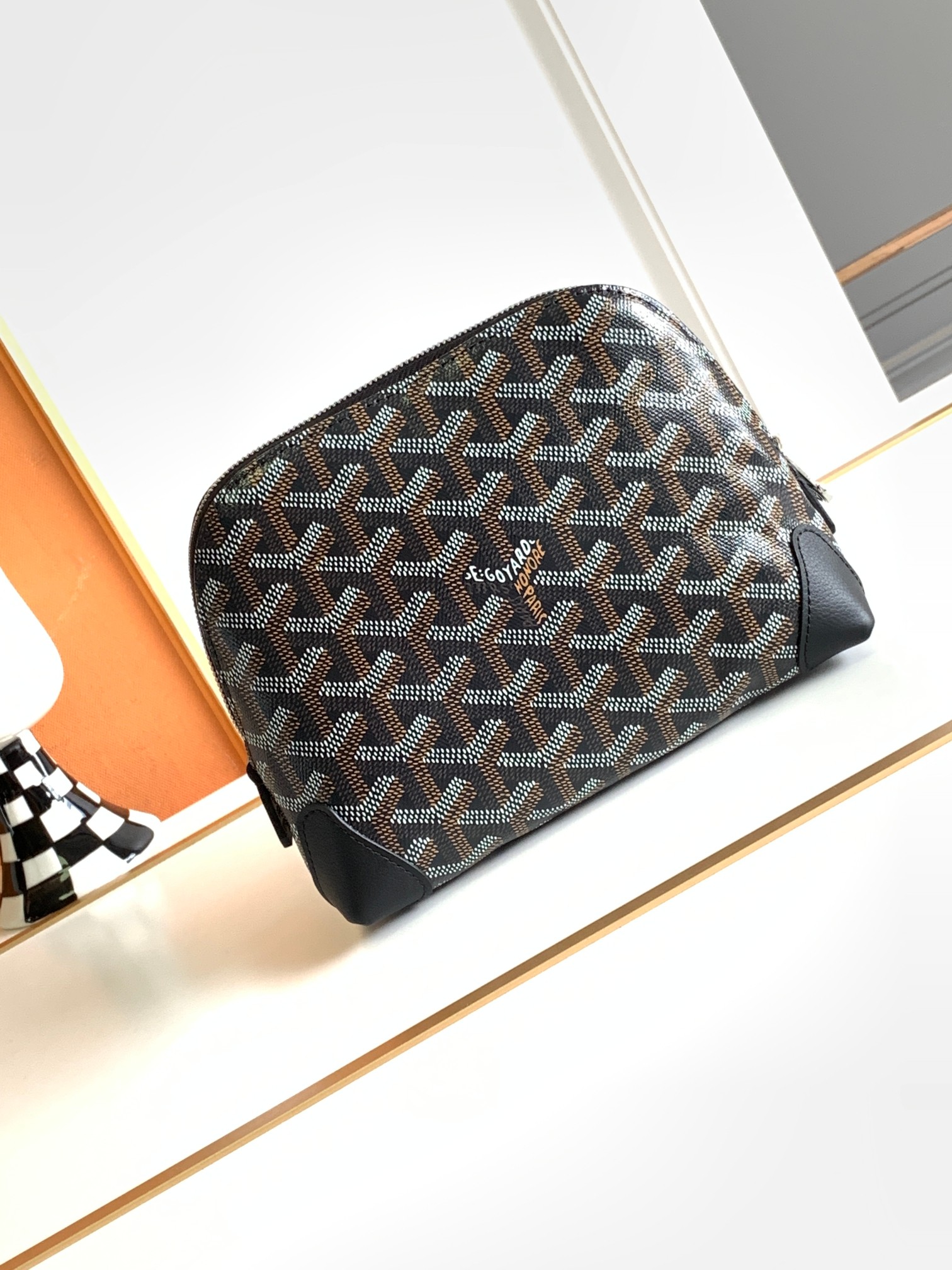 Goyard Vendôme косметичка водоотталкивающая хлопковая подкладка кожаные углы молния G-типа