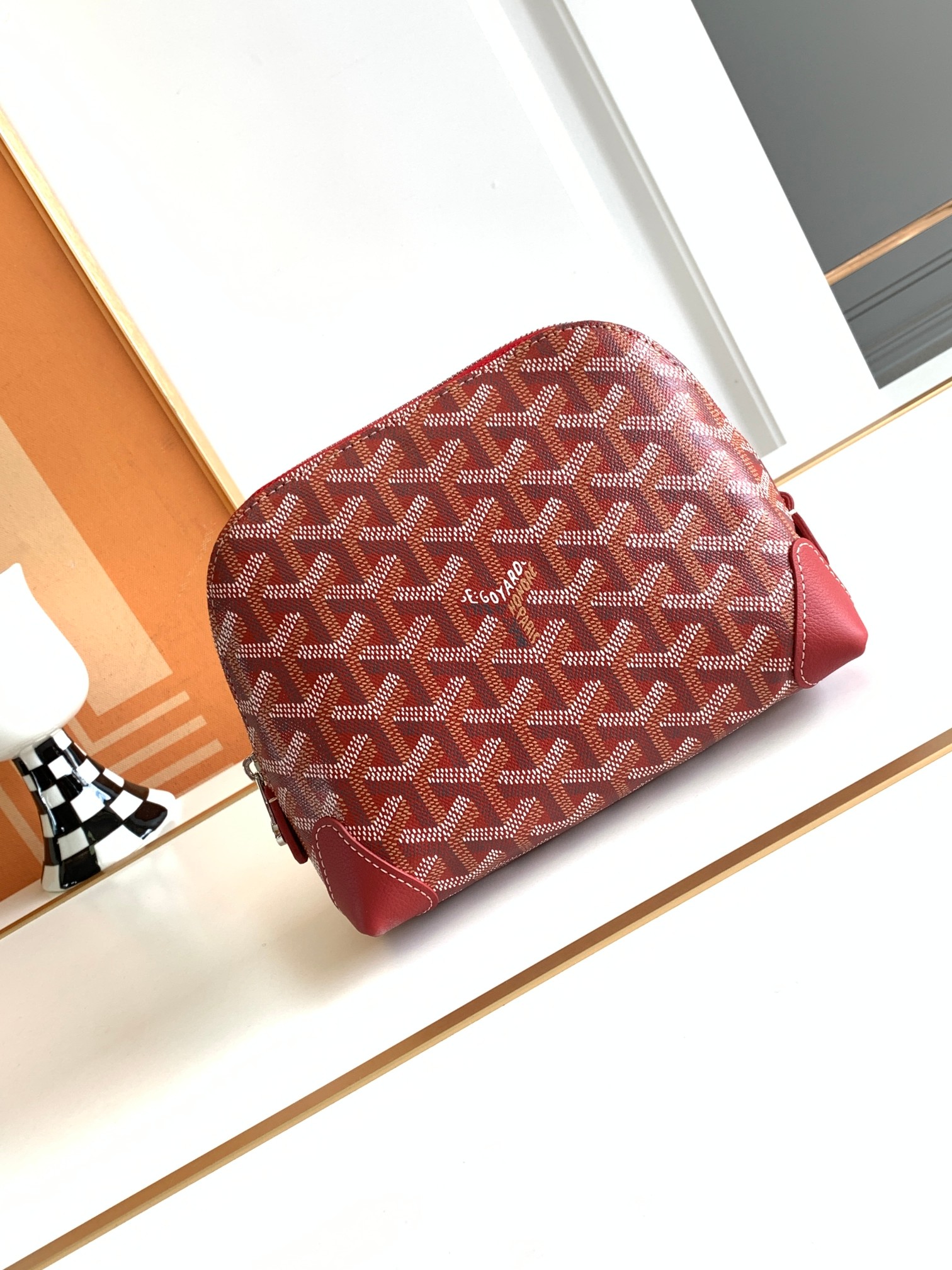 Goyard Vendôme косметичка водоотталкивающая хлопковая подкладка кожаные углы молния с буквой G
