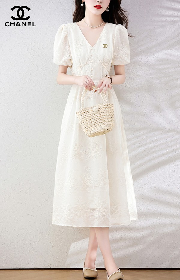 Highest Product Quality Chanel Clothing Dresses Polyester Summer Collection Fashion