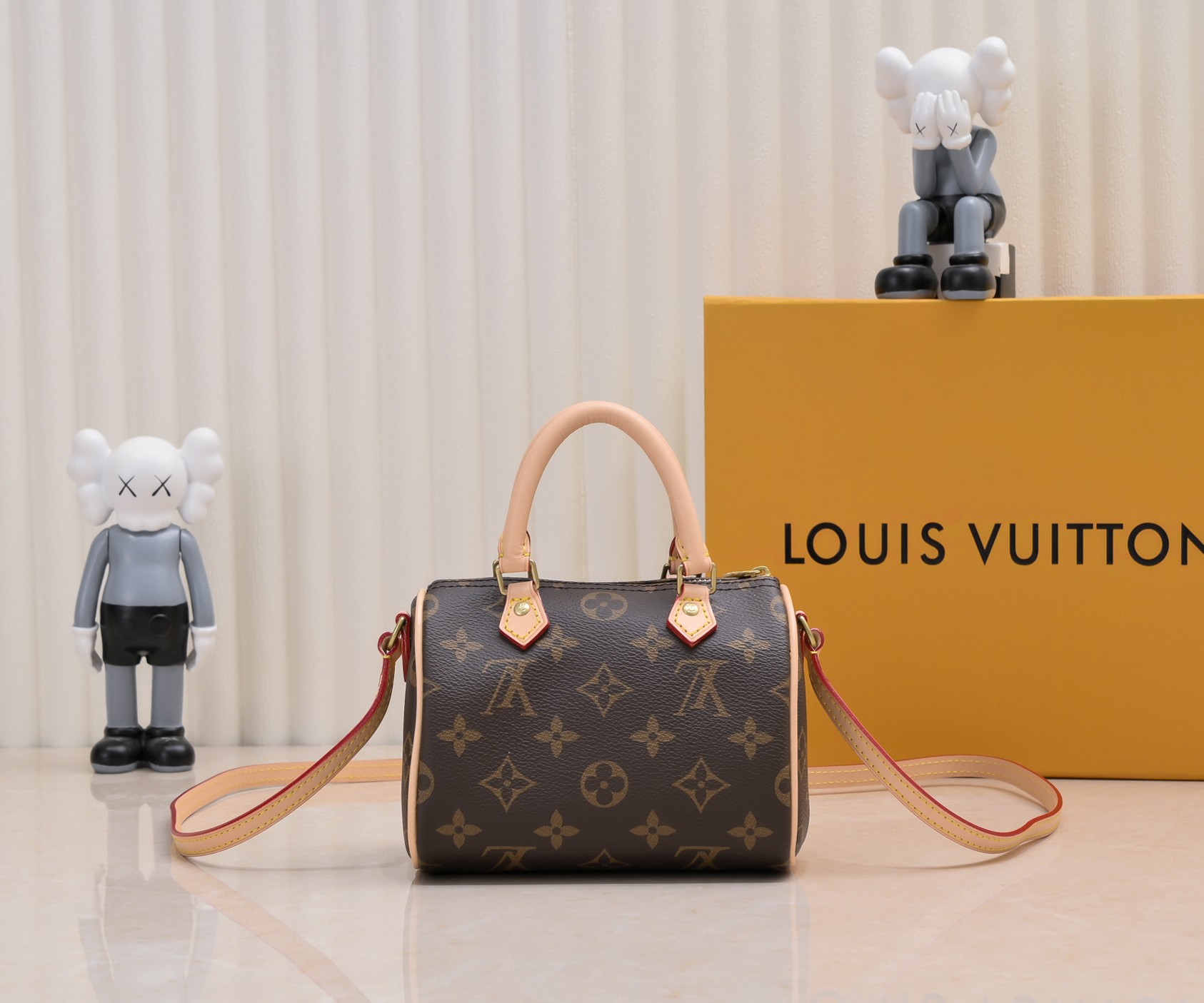 Louis Vuitton LV Speedy Bags Handbags Gold Monogram Canvas Cowhide Fabric Mini M61252