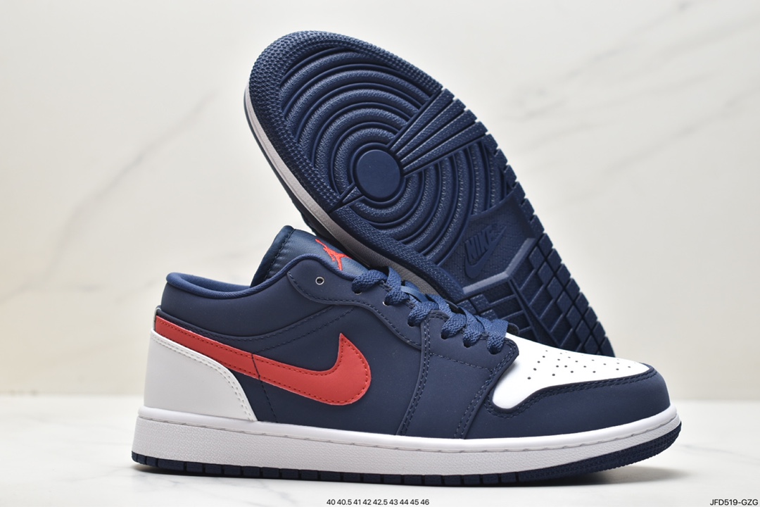 篮球鞋, 乔丹, Jordan Air Jordan 1low“usa”, Jordan Air Jordan 1Low, Jordan, CZ8454-400, Air Jordan 1, Air Jordan - 乔丹 Jordan Air Jordan 1low“usa” 减震防滑 低帮 复古篮球鞋 女款 蓝红 CZ8454-400