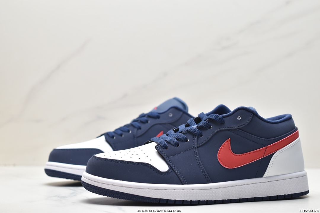 篮球鞋, 乔丹, Jordan Air Jordan 1low“usa”, Jordan Air Jordan 1Low, Jordan, CZ8454-400, Air Jordan 1, Air Jordan - 乔丹 Jordan Air Jordan 1low“usa” 减震防滑 低帮 复古篮球鞋 女款 蓝红 CZ8454-400