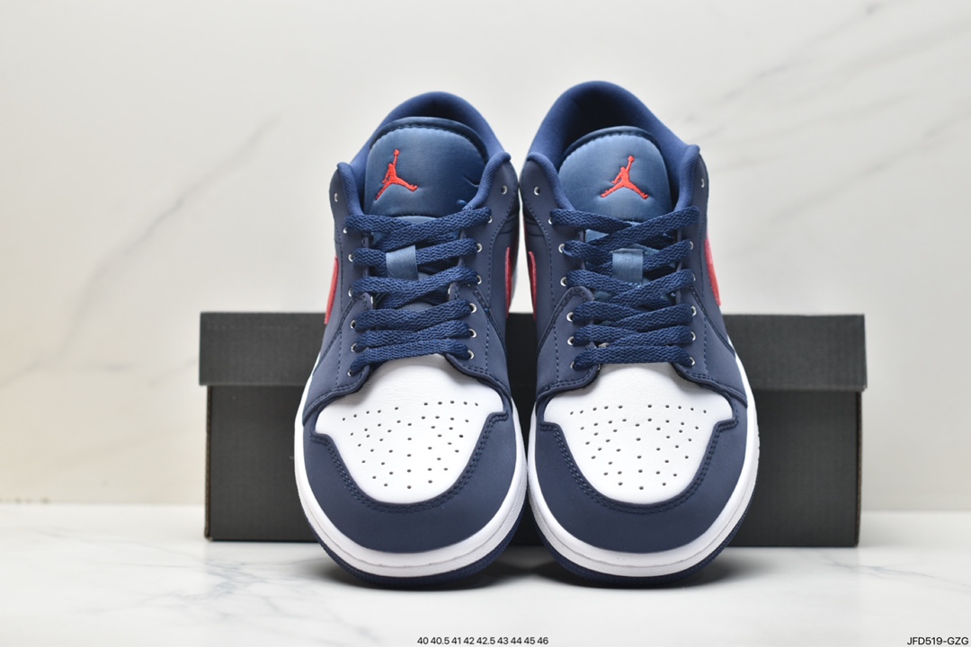 篮球鞋, 乔丹, Jordan Air Jordan 1low“usa”, Jordan Air Jordan 1Low, Jordan, CZ8454-400, Air Jordan 1, Air Jordan - 乔丹 Jordan Air Jordan 1low“usa” 减震防滑 低帮 复古篮球鞋 女款 蓝红 CZ8454-400