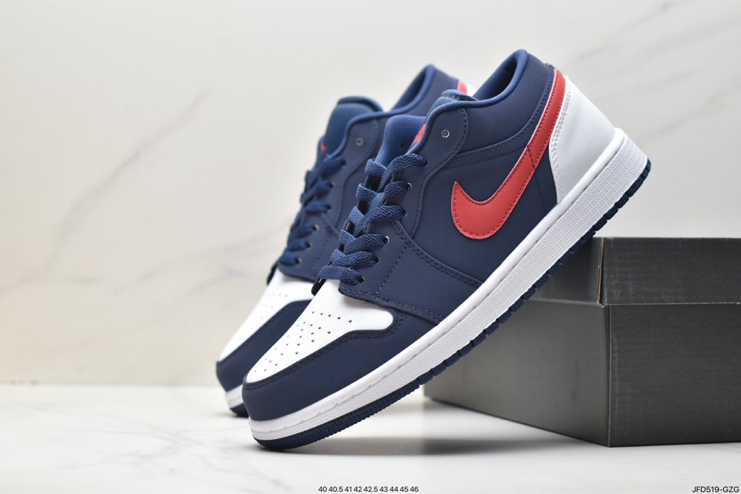 篮球鞋, 乔丹, Jordan Air Jordan 1low“usa”, Jordan Air Jordan 1Low, Jordan, CZ8454-400, Air Jordan 1, Air Jordan - 乔丹 Jordan Air Jordan 1low“usa” 减震防滑 低帮 复古篮球鞋 女款 蓝红 CZ8454-400