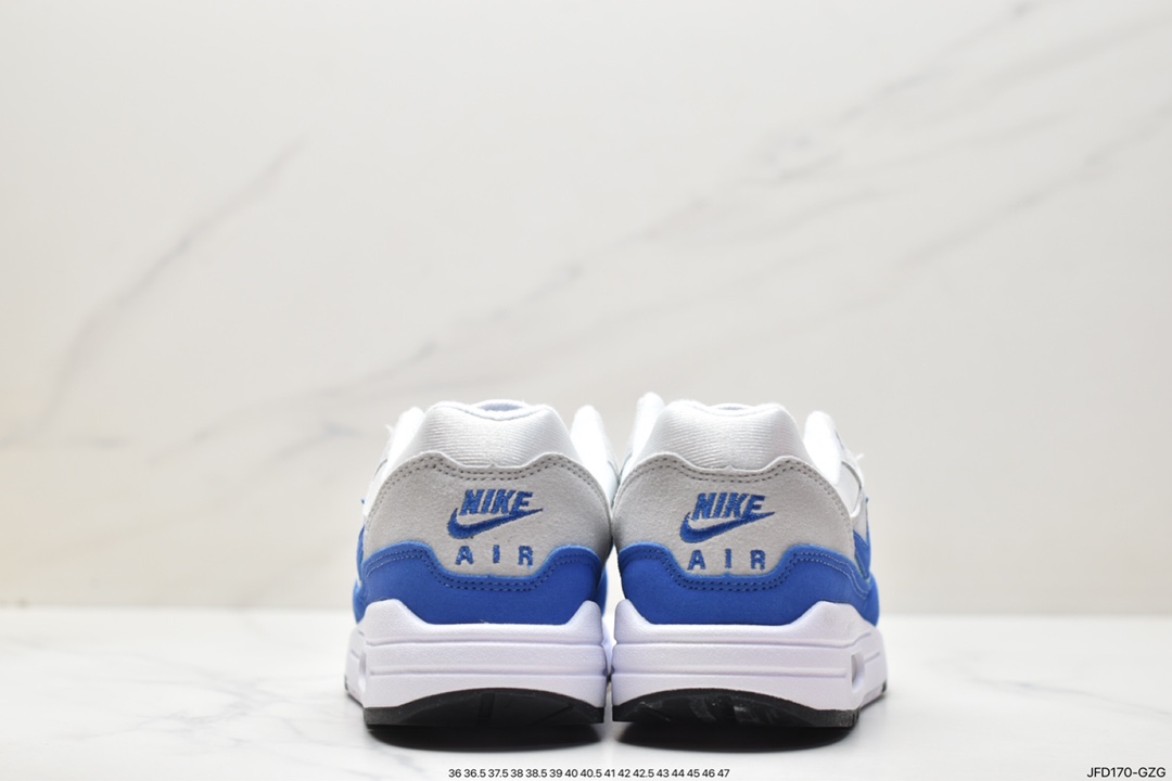 跑步鞋, Nike Air Max 1Anniversary"Royal Blue", Nike Air Max, Nike Air, NIKE, Air Max 1, Air Max, 908375-102 - 耐克 Nike Air Max 1Anniversary"Royal Blue" 防滑耐磨 低帮 运动跑步鞋 男款 灰白蓝 908375-102