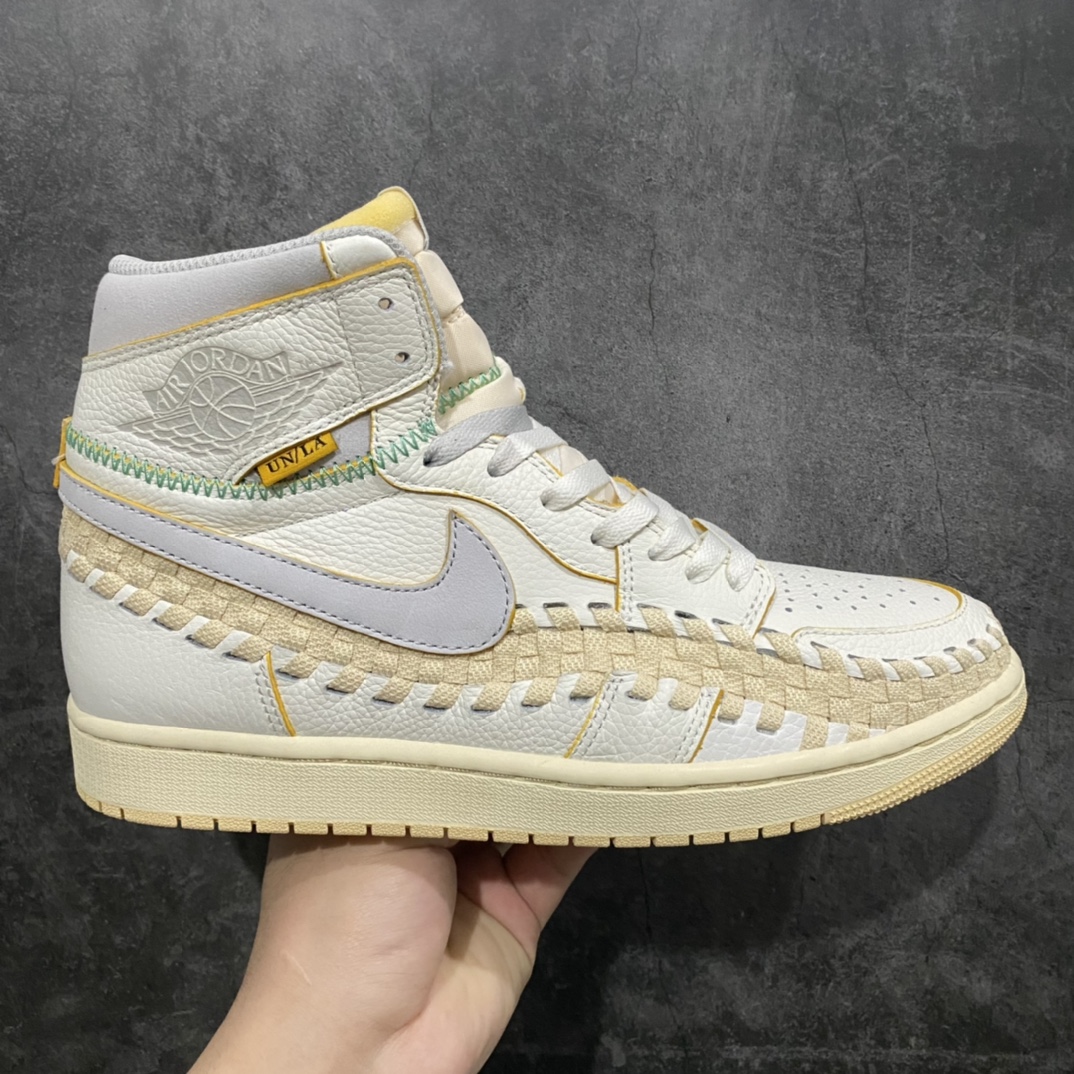 【首发版】Union x Air Jordan 1 High  \” Woven\” 联名款 AJ1乔1高帮文化篮球鞋 FD2565-100专业AJ大厂出品 当前市售最高版本  尺码：40 40.5 41 42 42.5 43 44 44.5 45 46 47.5-莆田鞋批发中心