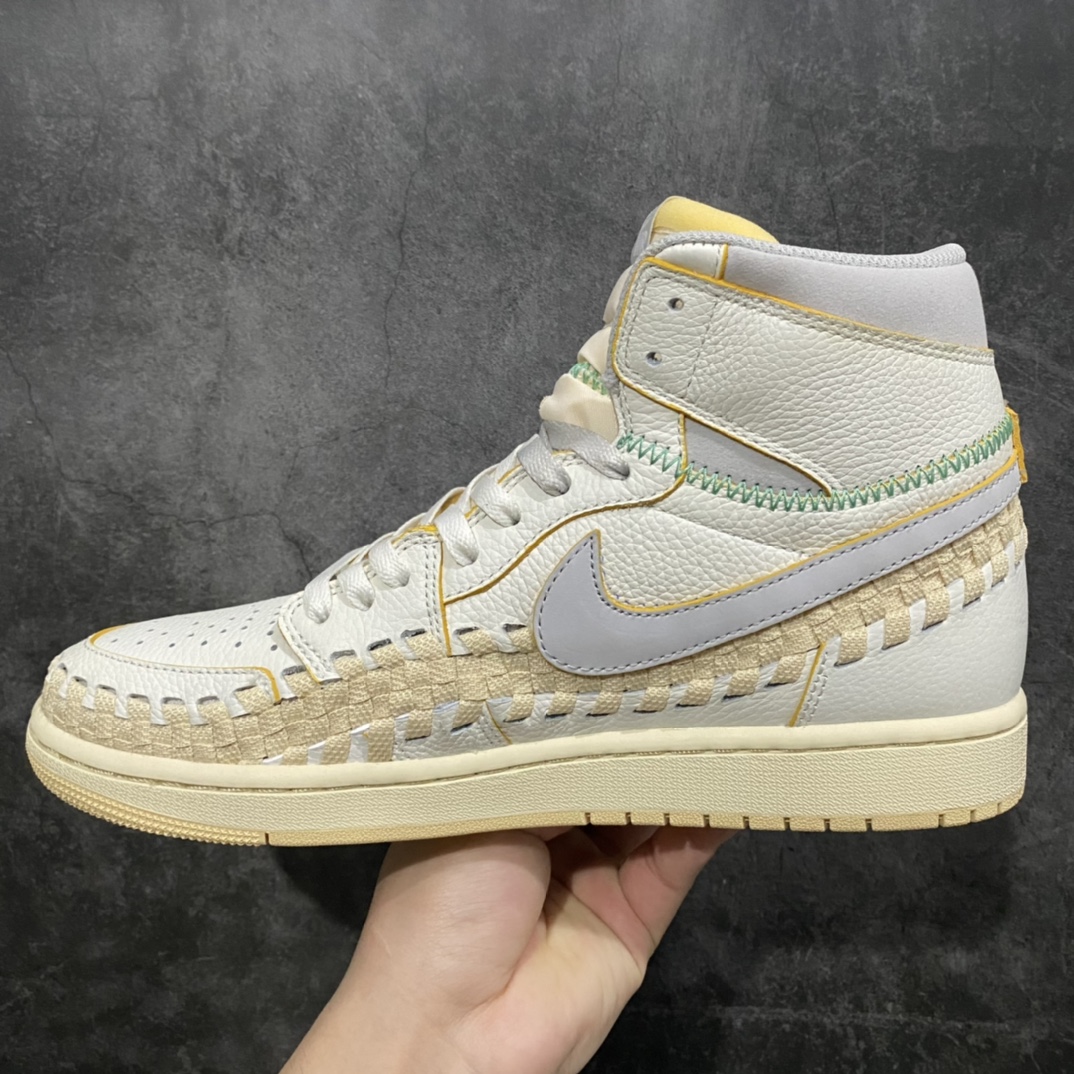 图片[2]-【首发版】Union x Air Jordan 1 High  \” Woven\” 联名款 AJ1乔1高帮文化篮球鞋 FD2565-100专业AJ大厂出品 当前市售最高版本  尺码：40 40.5 41 42 42.5 43 44 44.5 45 46 47.5-莆田鞋批发中心