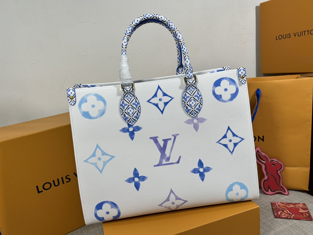 Louis Vuitton LV Onthego Bags Handbags Blue Canvas M22975