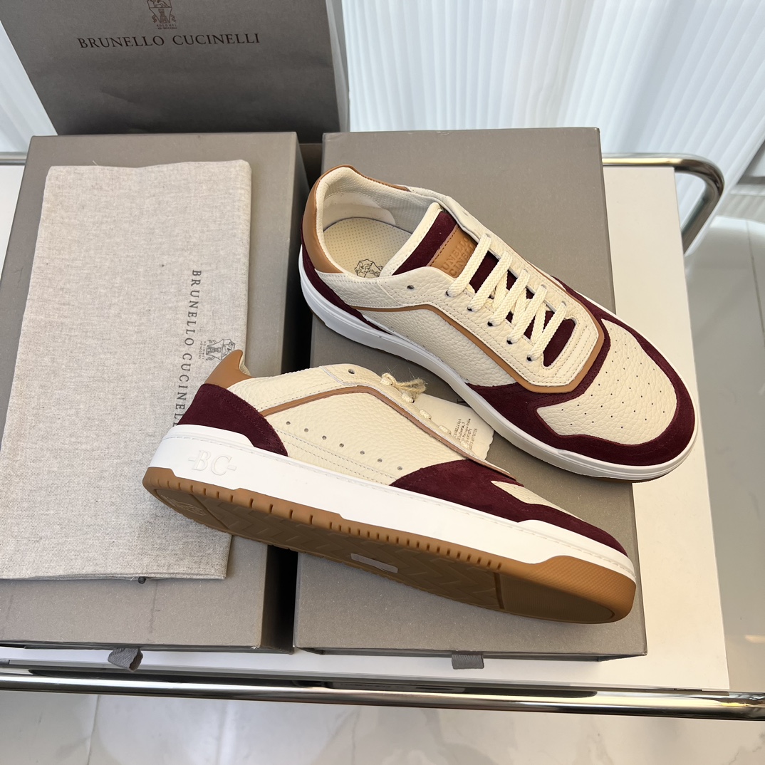 Brunello Cucinelli Spring/Summer New Colour Block Sports Board Men's Shoes ¡Esta zapatilla plana est