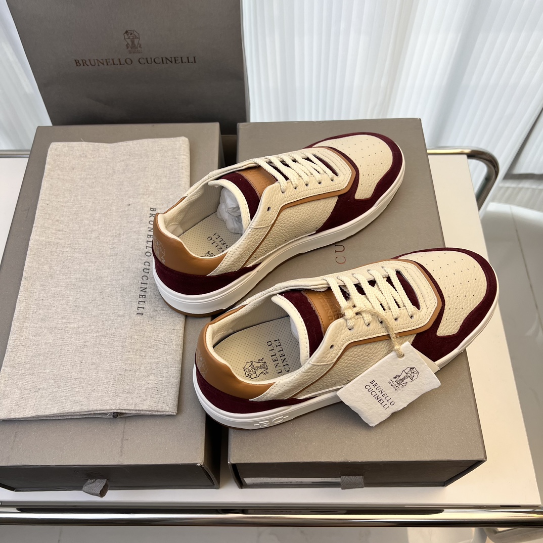 Brunello Cucinelli Spring/Summer New Colour Block Sports Board Men's Shoes ¡Esta zapatilla plana est