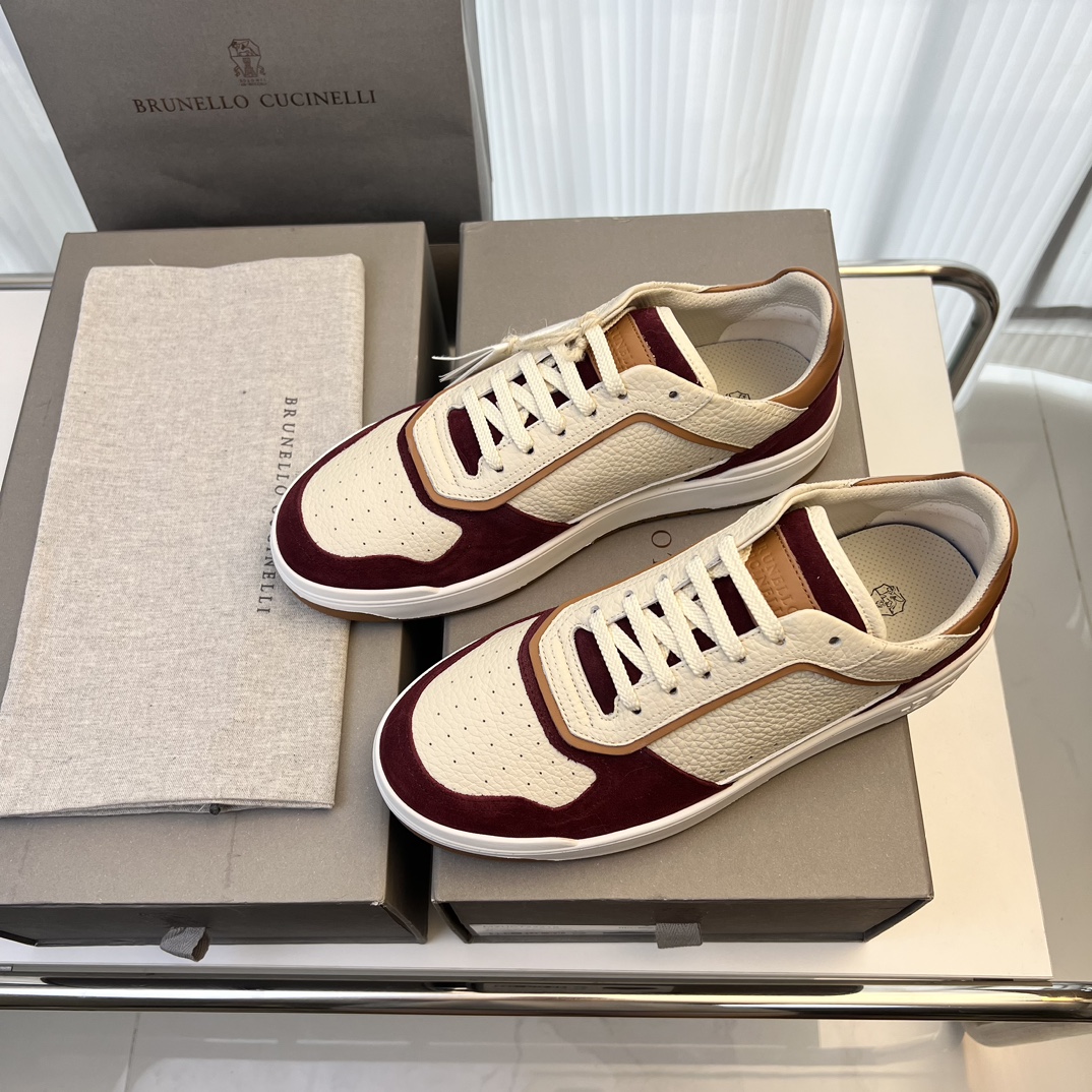 Brunello Cucinelli Spring/Summer New Colour Block Sports Board Men's Shoes ¡Esta zapatilla plana est