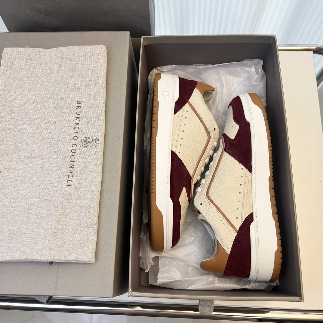 Brunello Cucinelli Spring/Summer New Colour Block Sports Board Men's Shoes ¡Esta zapatilla plana est