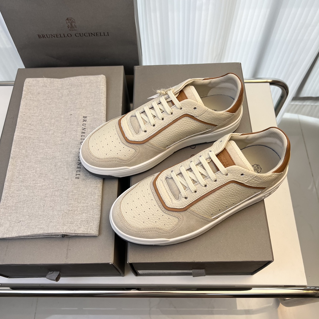 Brunello Cucinelli Spring/Summer New Colour Block Sports Board Men's Shoes ¡Esta zapatilla plana est