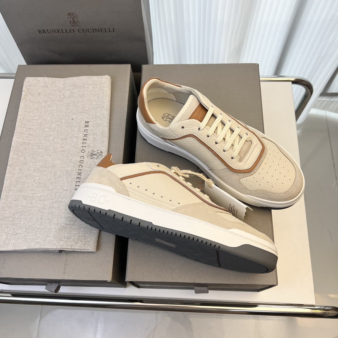 Brunello Cucinelli Spring/Summer New Colour Block Sports Board Men's Shoes ¡Esta zapatilla plana est
