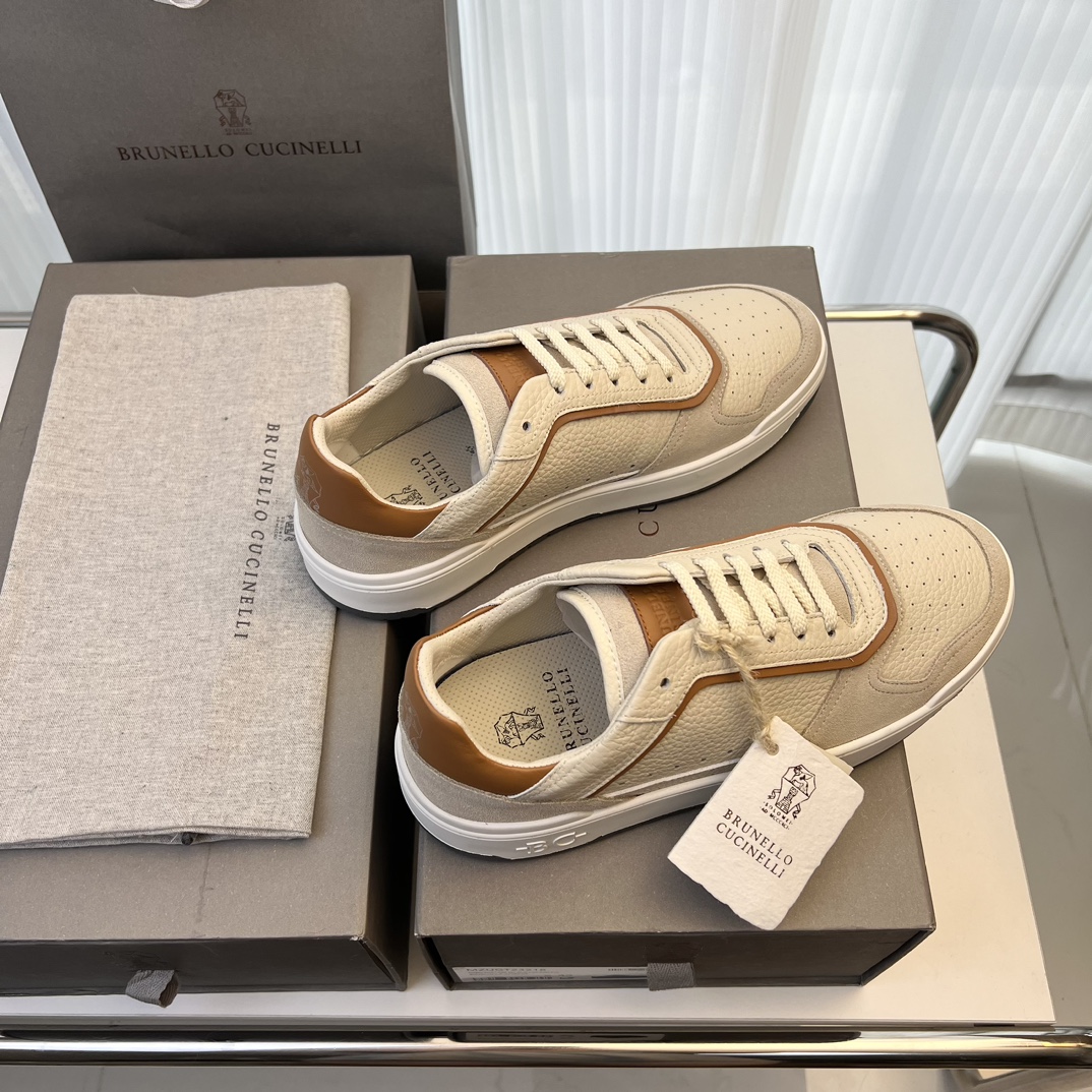 Brunello Cucinelli Spring/Summer New Colour Block Sports Board Men's Shoes ¡Esta zapatilla plana est