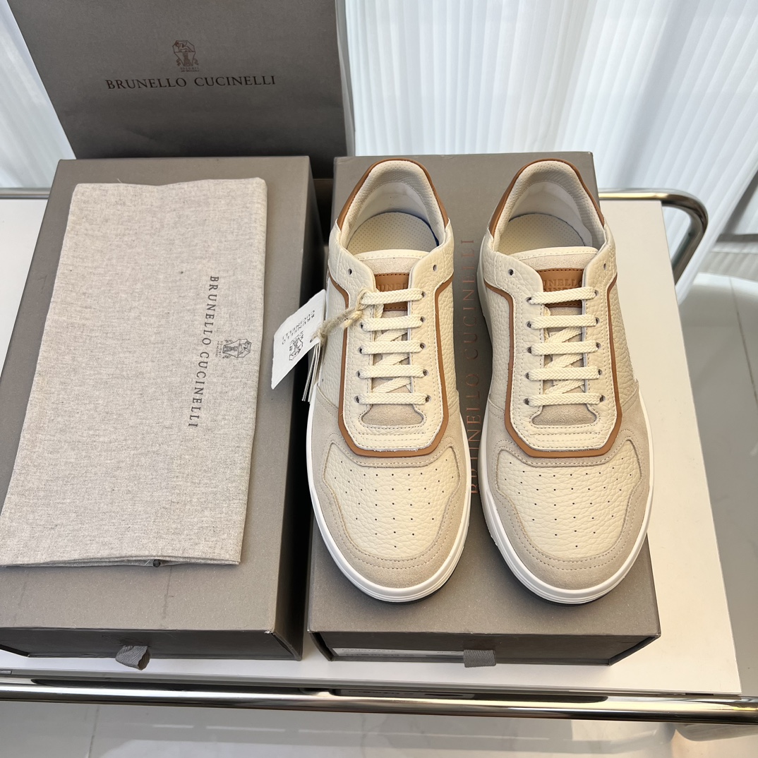 Brunello Cucinelli Spring/Summer New Colour Block Sports Board Men's Shoes ¡Esta zapatilla plana est