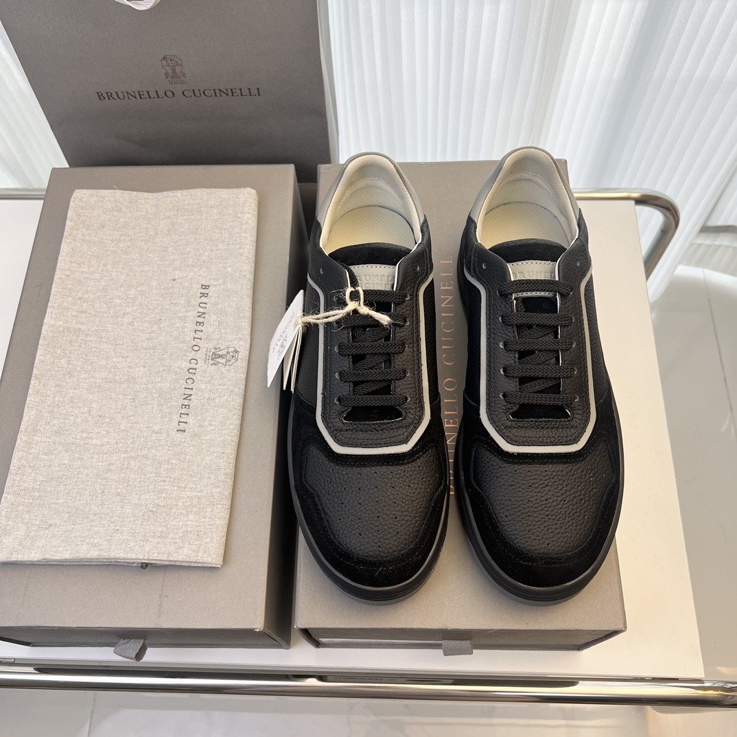 Brunello Cucinelli Primavera/Verano Nuevo Bloqueo de Color Tablero Deportivo Zapatos de Hombre ¡Este
