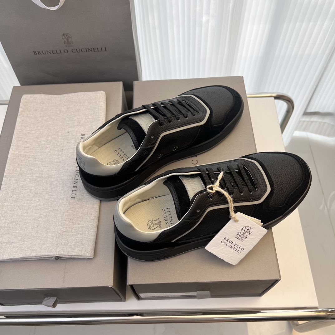 Brunello Cucinelli Primavera/Verano Nuevo Bloqueo de Color Tablero Deportivo Zapatos de Hombre ¡Este