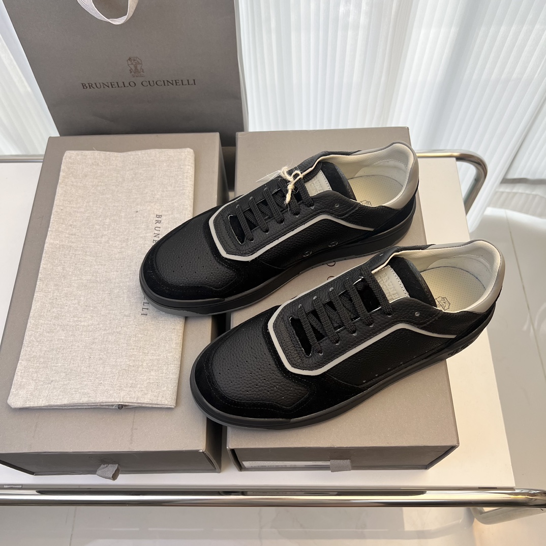 Brunello Cucinelli Primavera/Verano Nuevo Bloqueo de Color Tablero Deportivo Zapatos de Hombre ¡Este