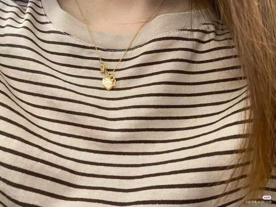 Tiffany & Co. Tiffany&Co. 玫瑰金心锁 纯银 锁骨项链
