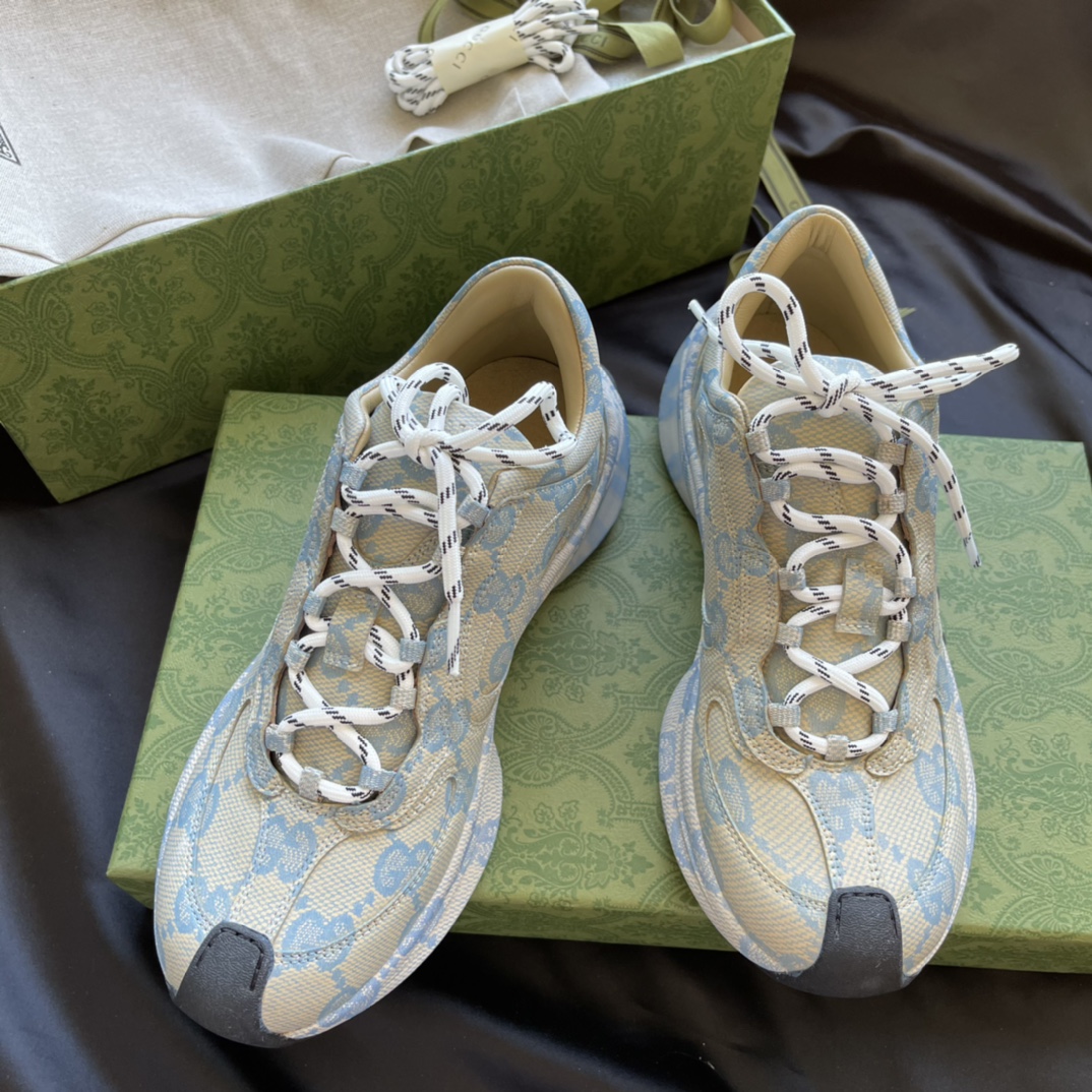 GUCCI Run 运动跑鞋 水转印 小牛皮 低帮