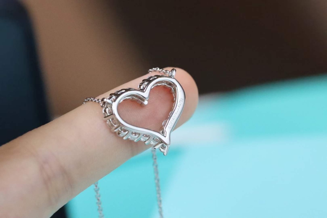 Tiffany & Co. Tiffany&Co 大号满钻爱心 锁骨项链