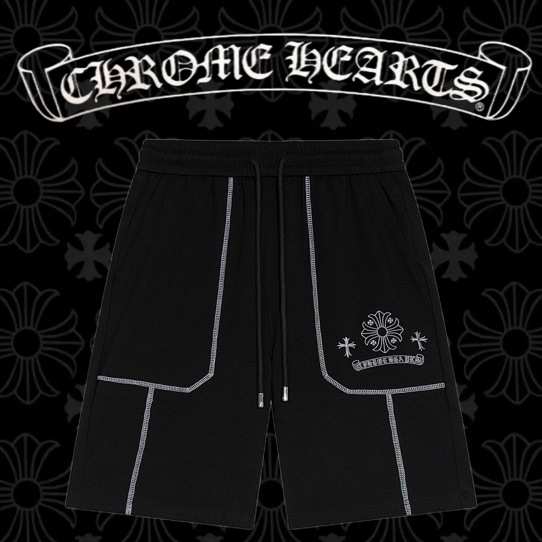 Chrome Hearts Abbigliamento Pantaloni Corti Nero Grigio