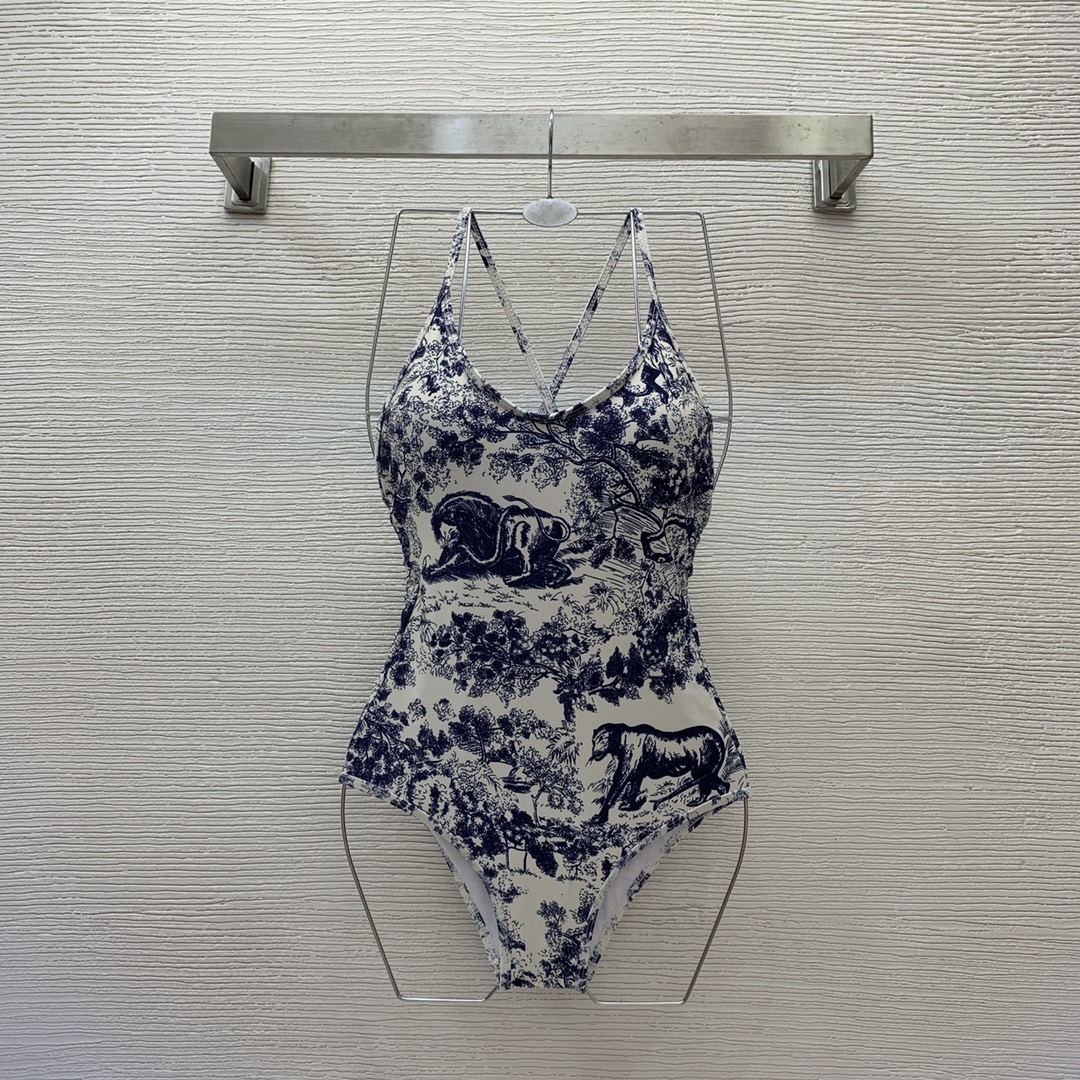 Dior Clothing Swimwear & Beachwear Blue Pink Printing Summer Collection Casual