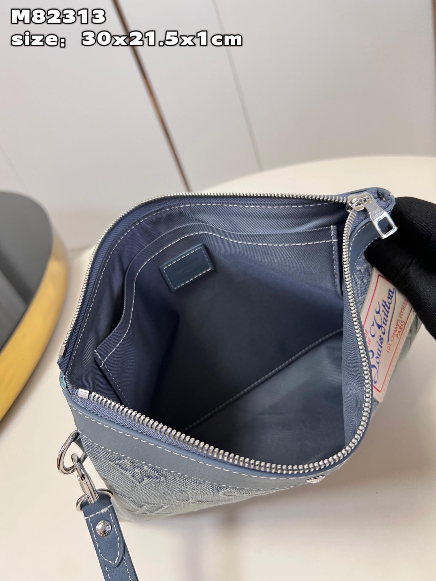 This Pochette To-Go pouch is crafted from Monogram Washed Denim canvas - Bag 8