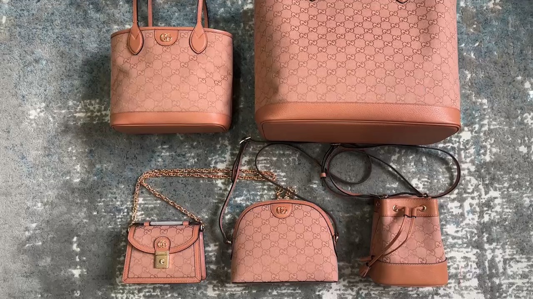 Gucci Ophidia Tassen handtassen Tote Tas Roze Canvas