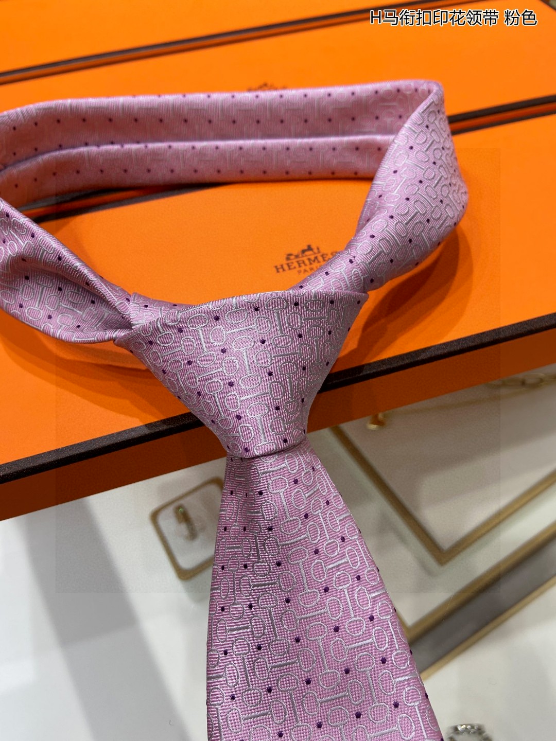 男士新款领带系列H马衔扣印花领带稀有