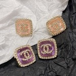 Chanel Jewelry Earring Light Pink Purple Spring Collection Fashion